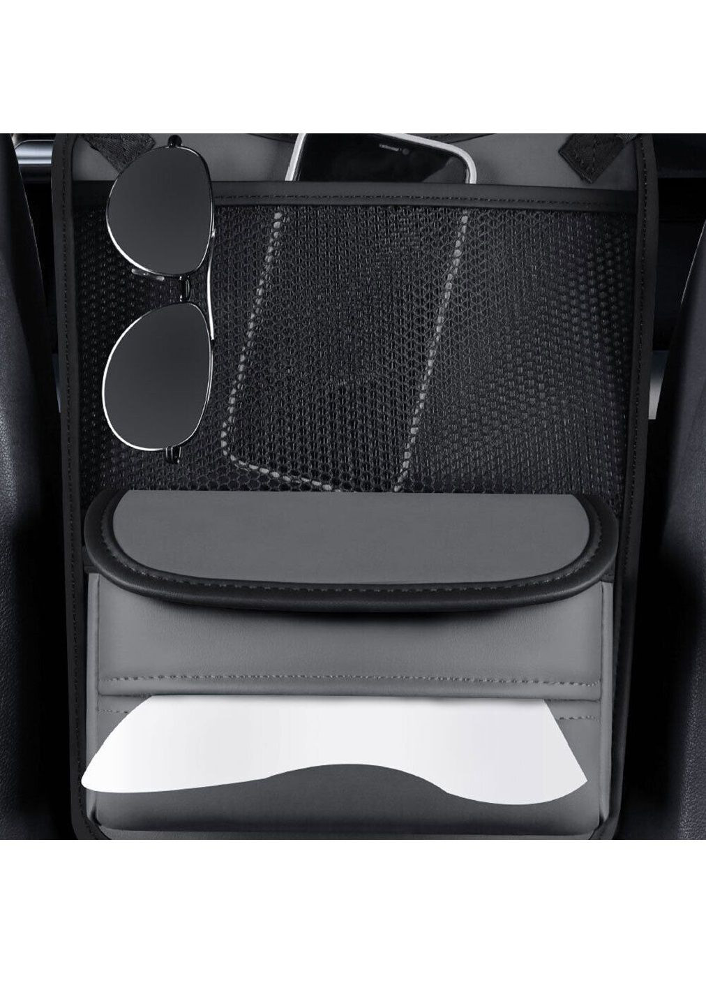Органайзер двосторонній з кишенями для установки між сидіннями в машину салон автомобіля 33х25 см (476941-Prob) Сірий Unbranded (292784544)