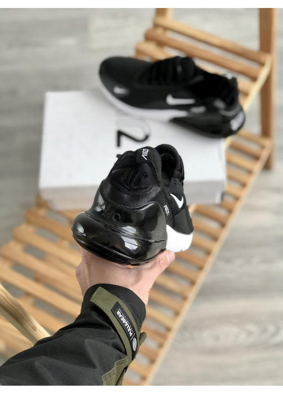 Чорні Осінні кросівки чоловічі nike air max 270 black white v2 найк аір макс 270 No Brand