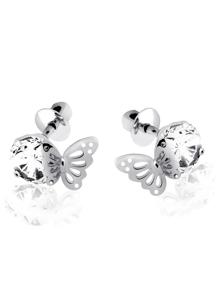 Серебряные серьги-гвоздики Бабочки (4895) IRIJ (331017210)