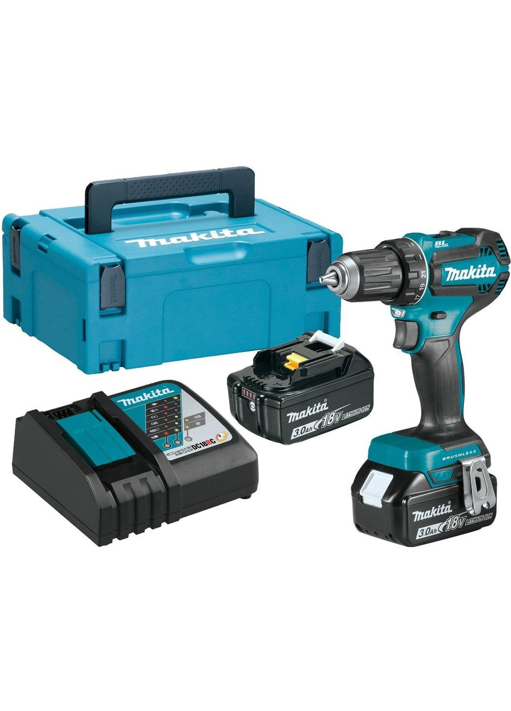 Акумуляторний дриль-шурупокрут DDF485RFJ LXT + 2 АКБ 3 Ah + З/П + кейс Makpac (18В, 50/27 Нм) електричний ручни (4102) Makita (298574820)