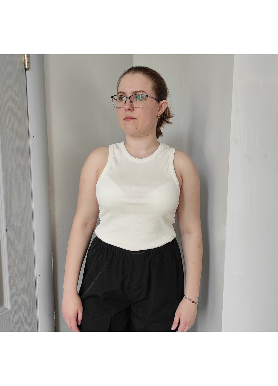 Майка женская трикотажная рубчик стрейч S\M чёрная Dias - (350349686)