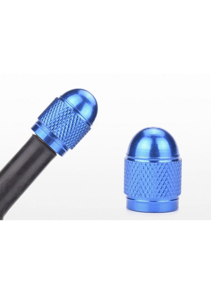 Алюминиевые колпачки на ниппель авто вело мото, шредер (schrader) 2 шт в синем цвете China (366874355)