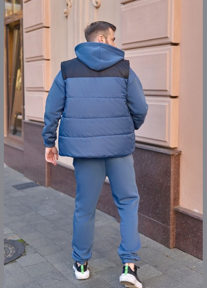 Темно-синій зимній костюм чоловічий трійка зимовий "стиль для будь-якого випадку" ia-3633 темно-синий,xxl/56 Sofia