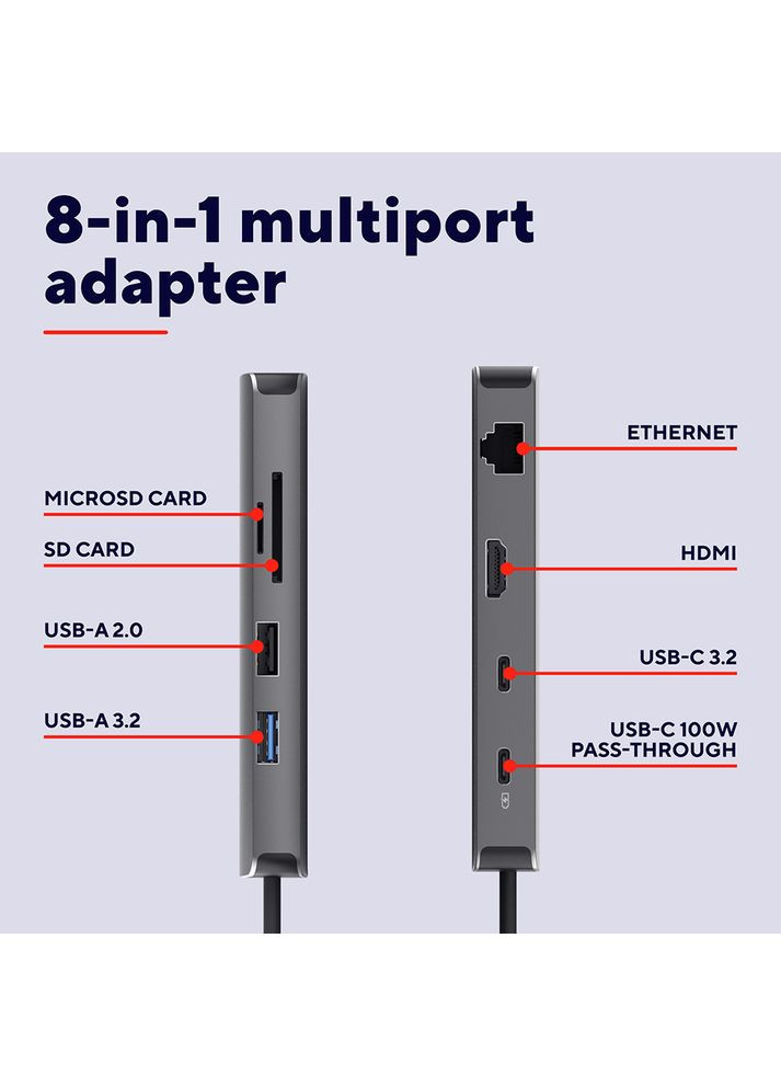 Док-станция Dalyx 8in1 Gray (25672) Trust (341679166)