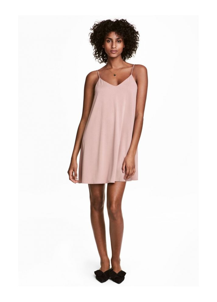 Светло-розовое повседневный платье б/р H&M однотонное