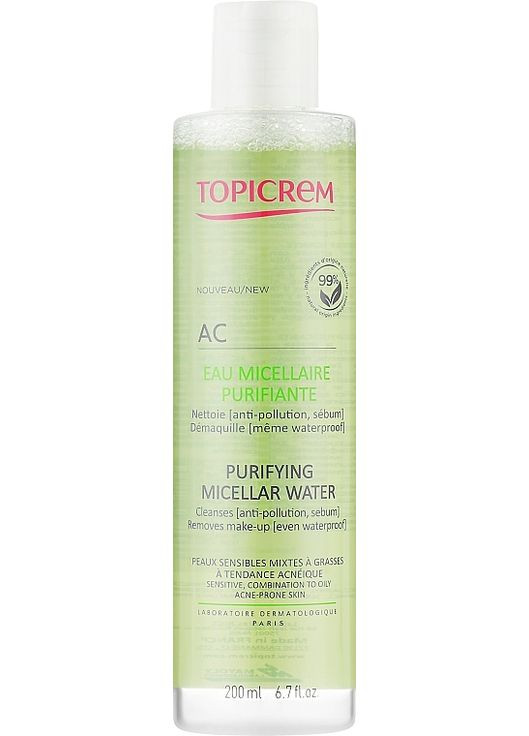 Очищувальна міцелярна вода AC Purifying Micellar Water 400ml (1113616-22899324) Topicrem (368659547)