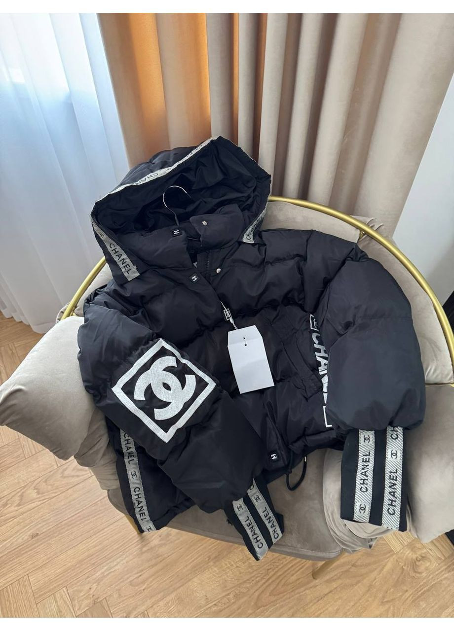 Черная зимняя зимняя стильная трендовая куртка No Brand