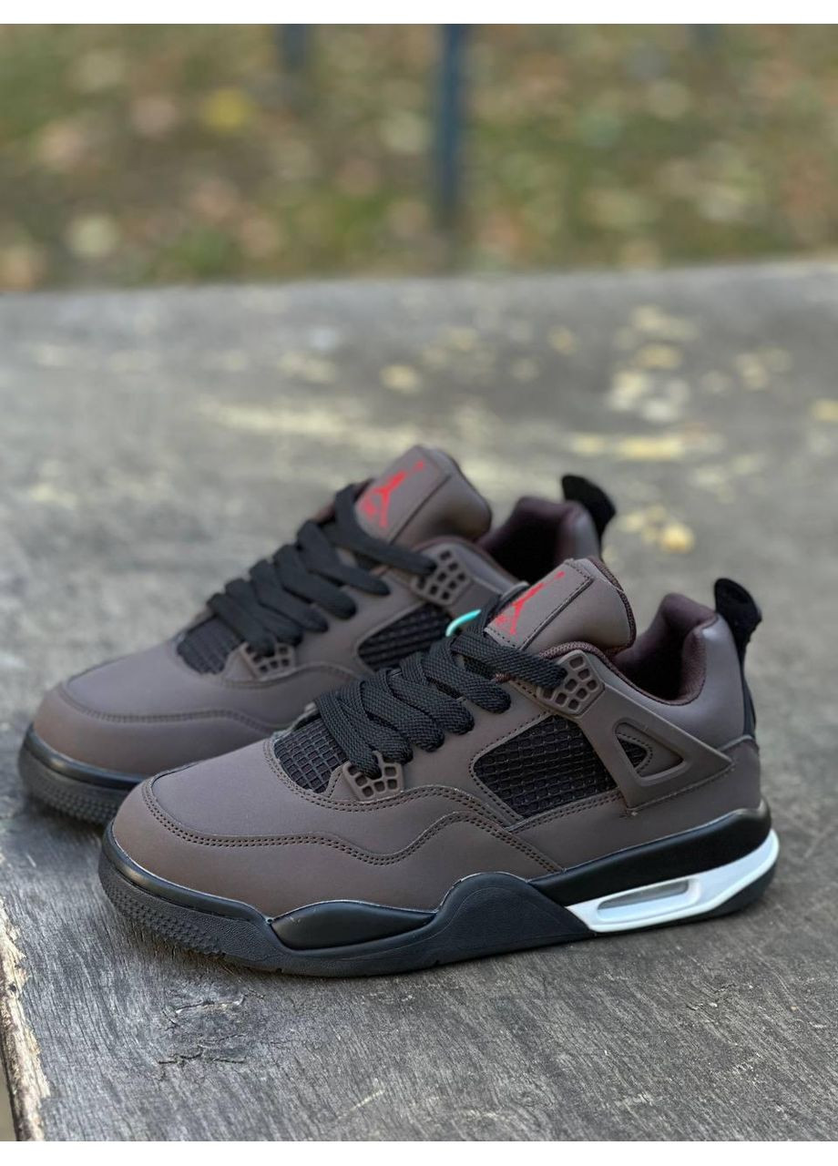 КРОСІВКИ ЖІНОЧІ NIKE AIR JORDAN RETRO 4 BROWN BLACK НАЙК АІР ДЖОРДАН No Brand чорні демісезони (368868729)