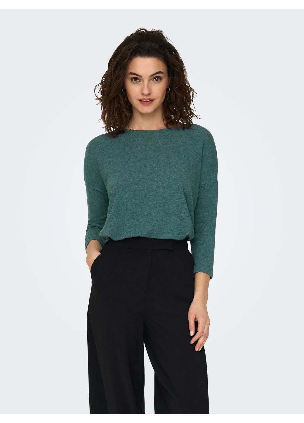 Лонгслив,темно-бирюзовый, Only (360723787)