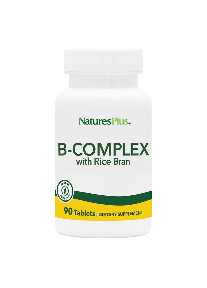 Витамины и минералы B-Complex with Rice Bran, 90 таблеток Natures Plus (322292127)