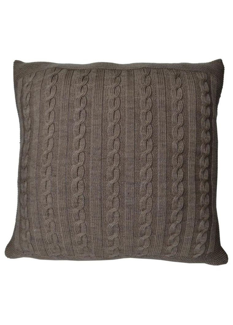 Декоративная вязаная наволочка SOFT орех для интерьера 45х45 см ProDobro (369378051)