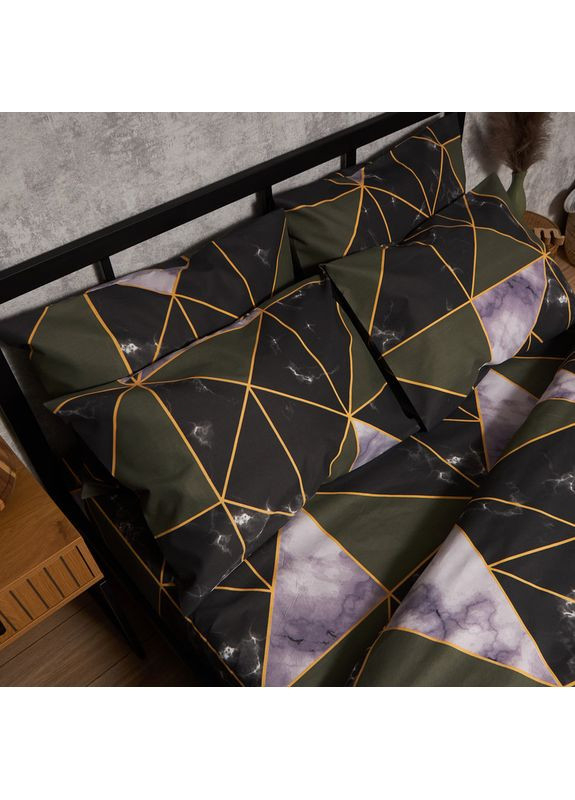 Комплект постельного белья Микросатин Premium Полуторний Евро 160х220 наволочки 2х50х70 (MS-820009926) Moon&Star Golden Marble (356114613)