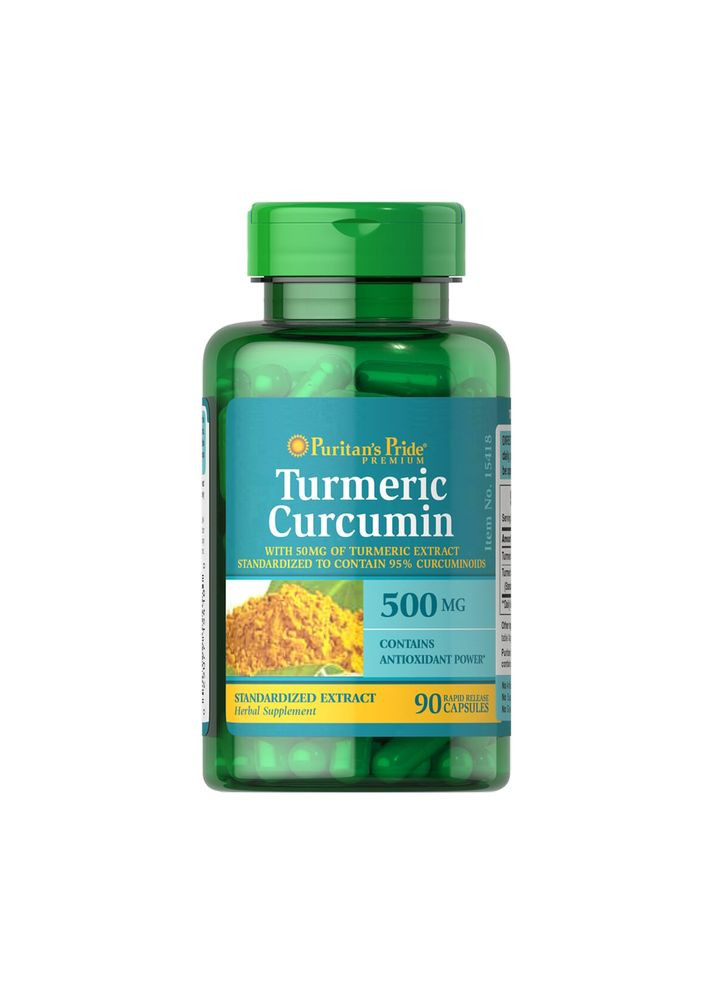 Натуральная добавка Puritan's Pride Turmeric Curcumin 500 mg, 90 капсул Puritans Pride (324608614)