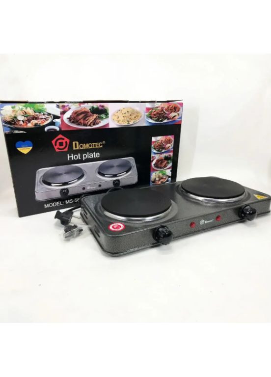 Электроплита MS-5822 — дисковая настольная плита на 2 конфорки, 2000 Вт Domotec (363831212)