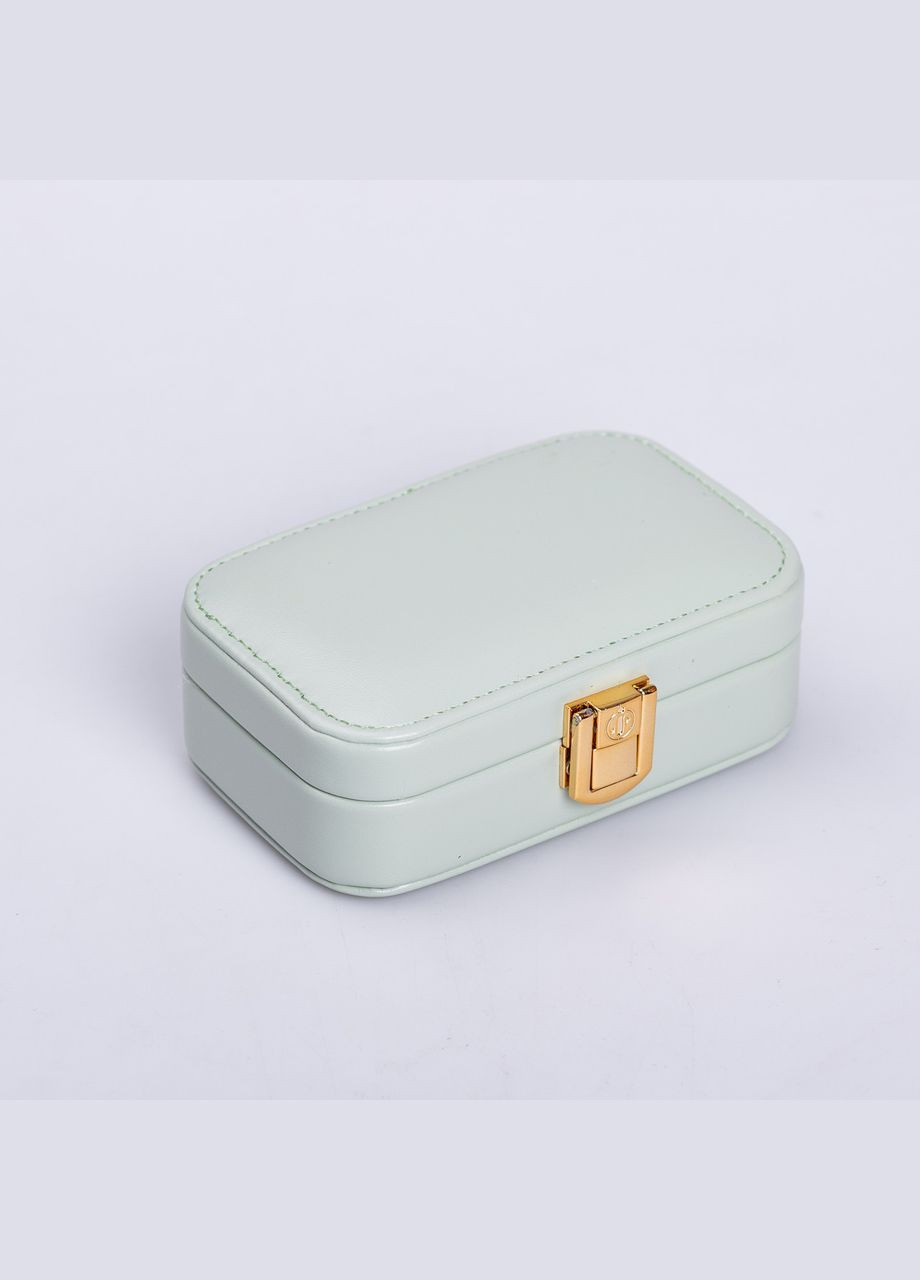 Скринька для прикрас з еко шкіри 12×7.5×4 см із застібкою органайзер для ювелірних виробів HP-5-34GR Yiwu (325922743)