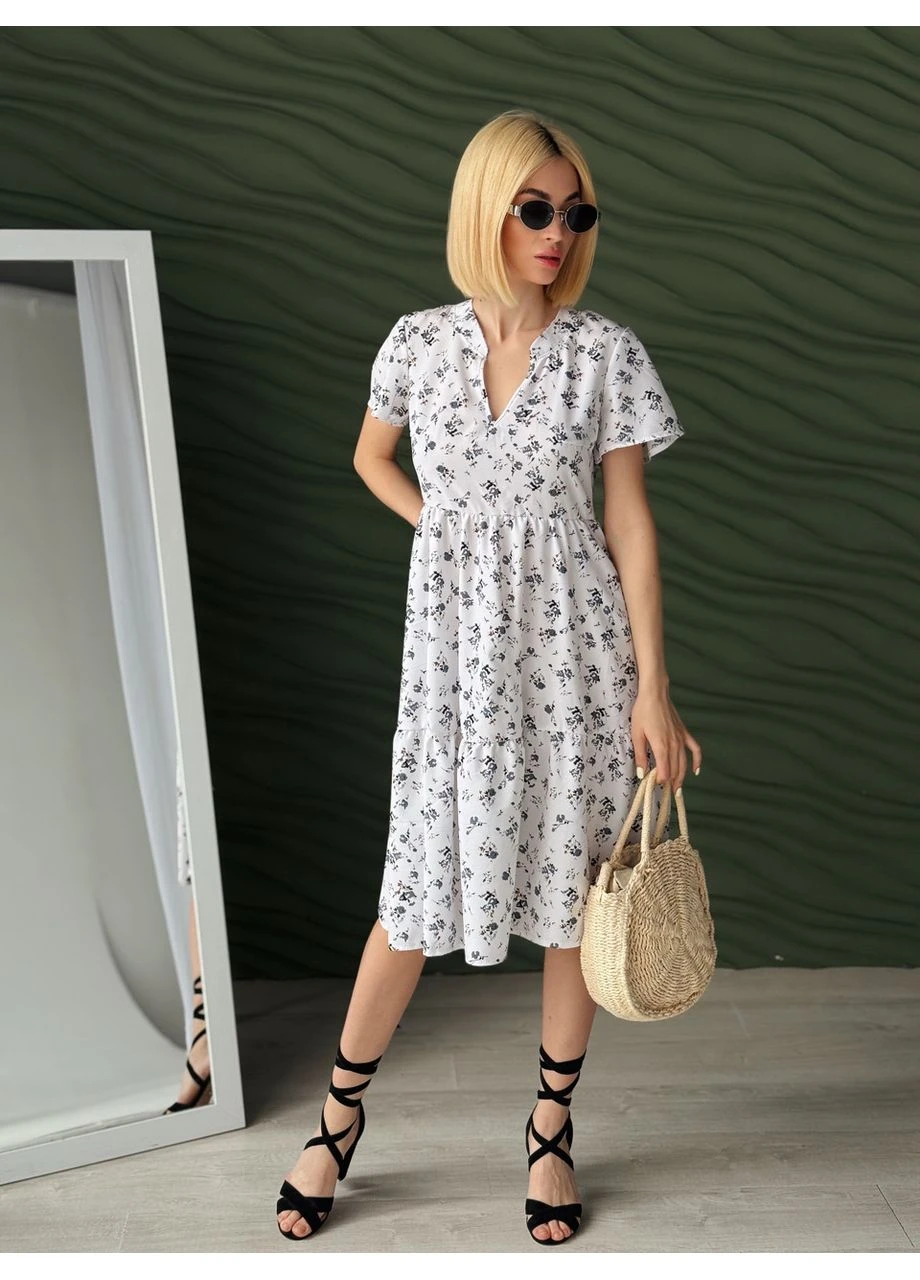 Білий коротка літня сукня Fashion
