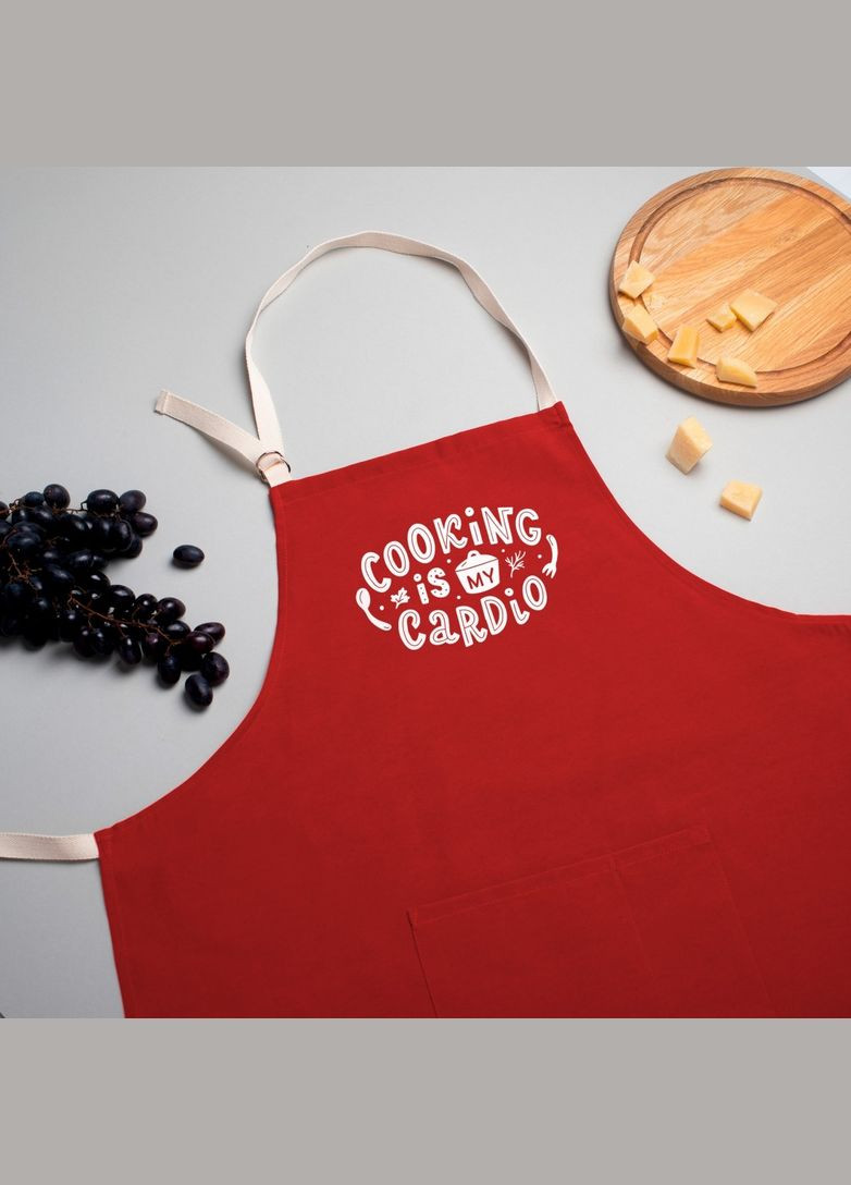 Фартук "Cooking is my cardio", Красный, Красный BeriDari (292865561)