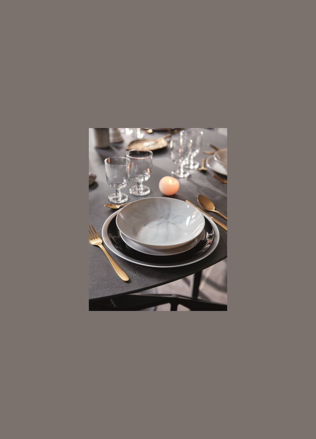 Тарелка суповая Diwali Marble Granit 20 см (P9835) Luminarc (280946053)