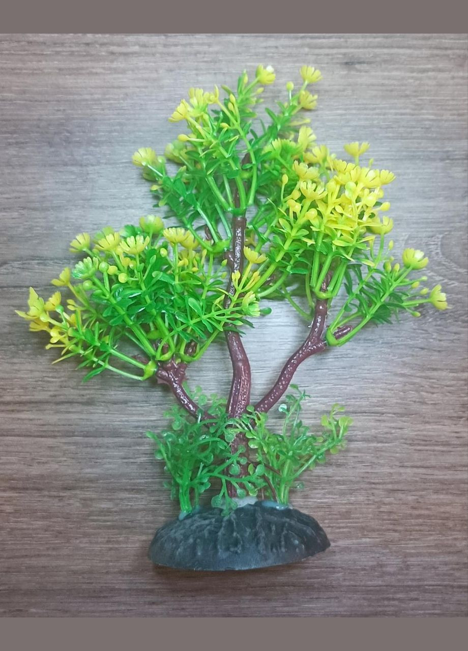 Растение пластиковое водоросли Т501Т508 14-16 см жёлто-зелёное Aquatic Plants (278308295)