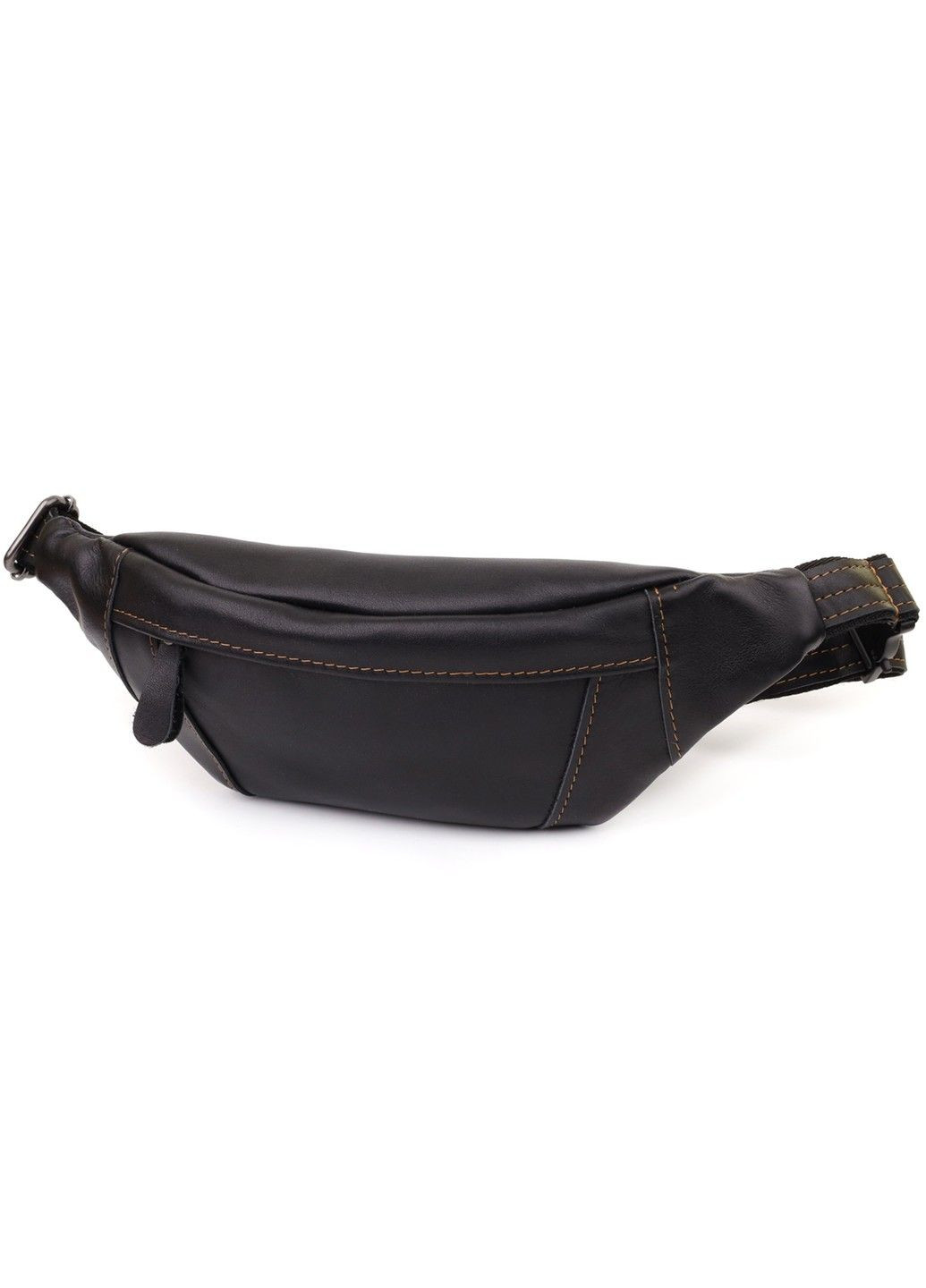 Мужская сумка-бананка из натуральной гладкой кожи 23125 Черный Shvigel (335007590)