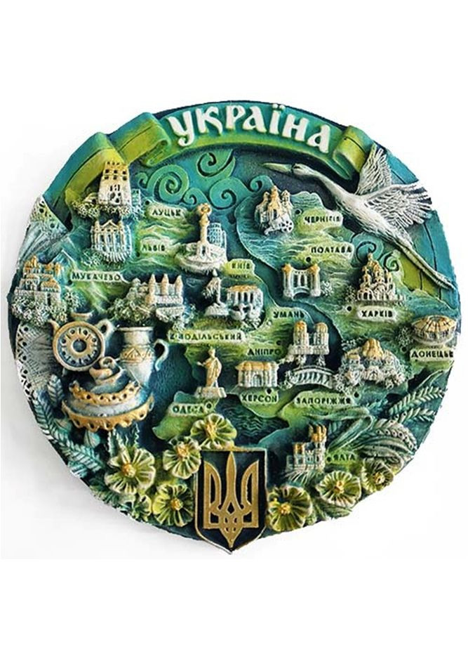 Плакетка Карта України (патина) полікерамічна 12 см (GPUK-PT-005-3) Гранд Презент (279381995)