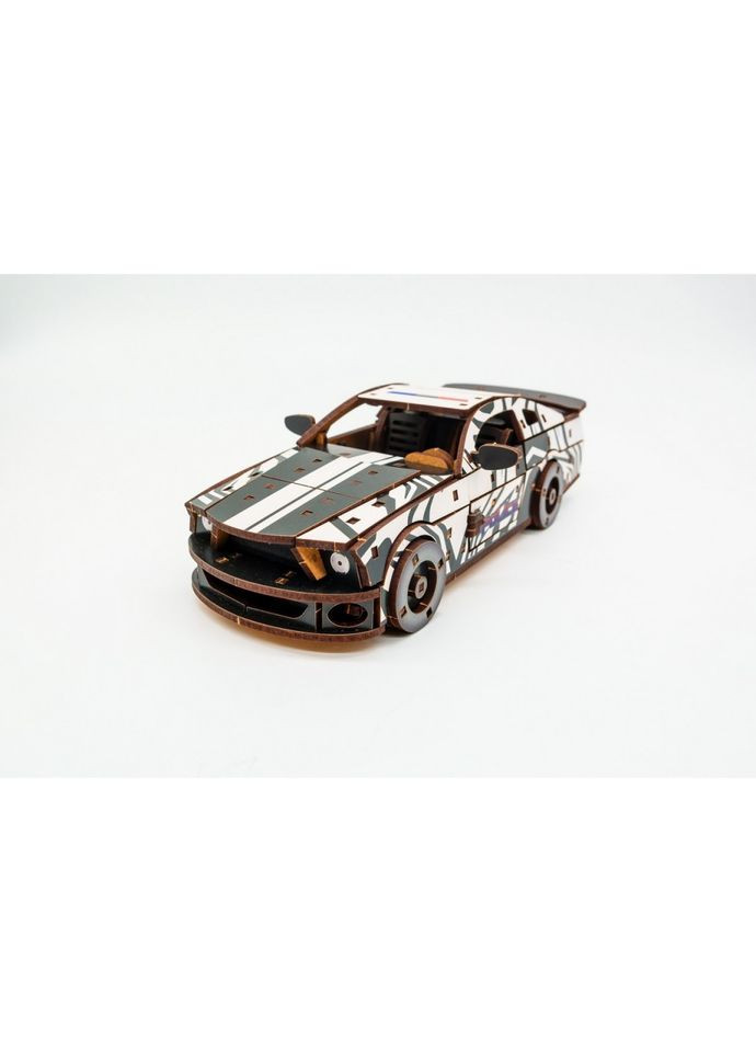 Дерев'яний 3D конструктор "Muscle car GT" Puz-00639, 162 деталі, білий PuzzleOK (315023089)