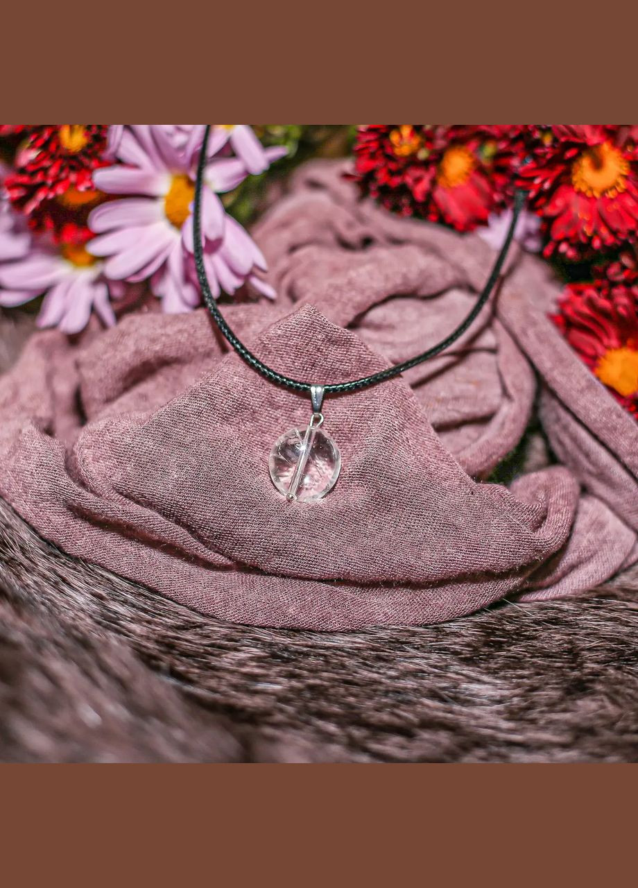 Кулон натуральний камінь Гірський кришталь кулька 25мм+- L-45-50см No Brand підвіска (300781148)