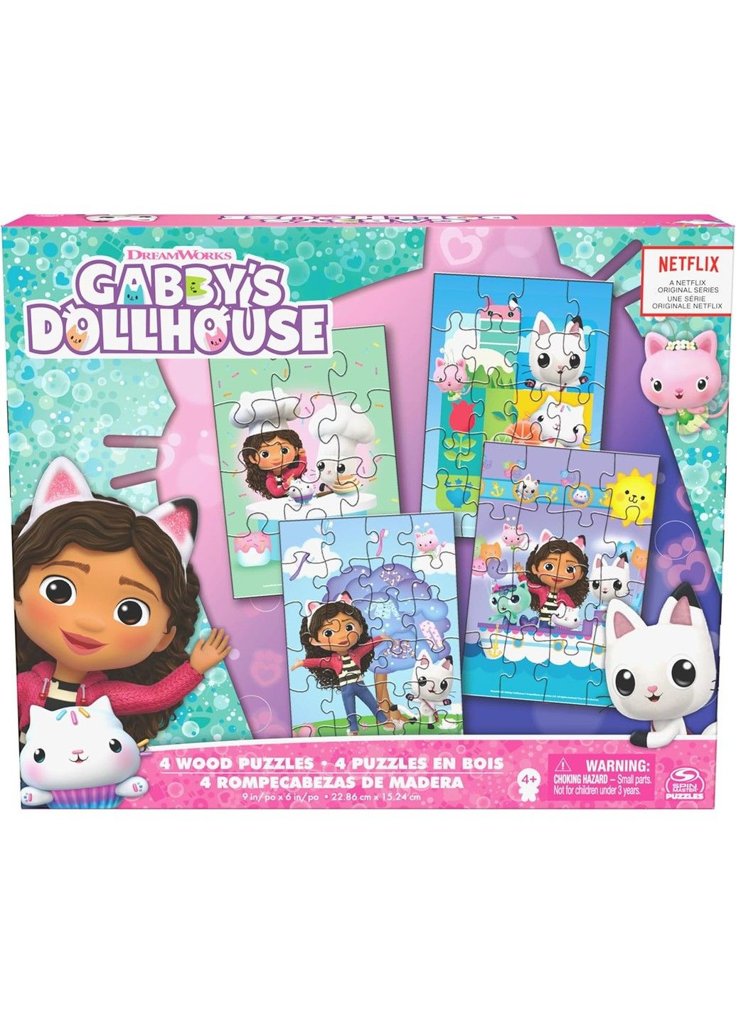 Пазл дерев’яний 4 в 1 «Ляльковий будиночок Габбі» Spin Master (360767977)