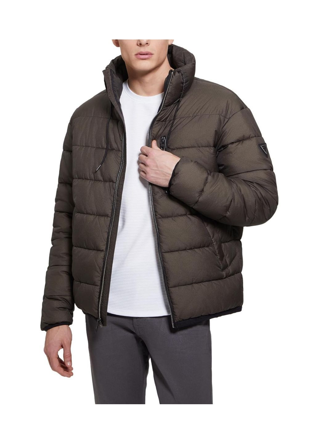 Коричневая демисезонная куртка мужская куртка-пиджак Guess