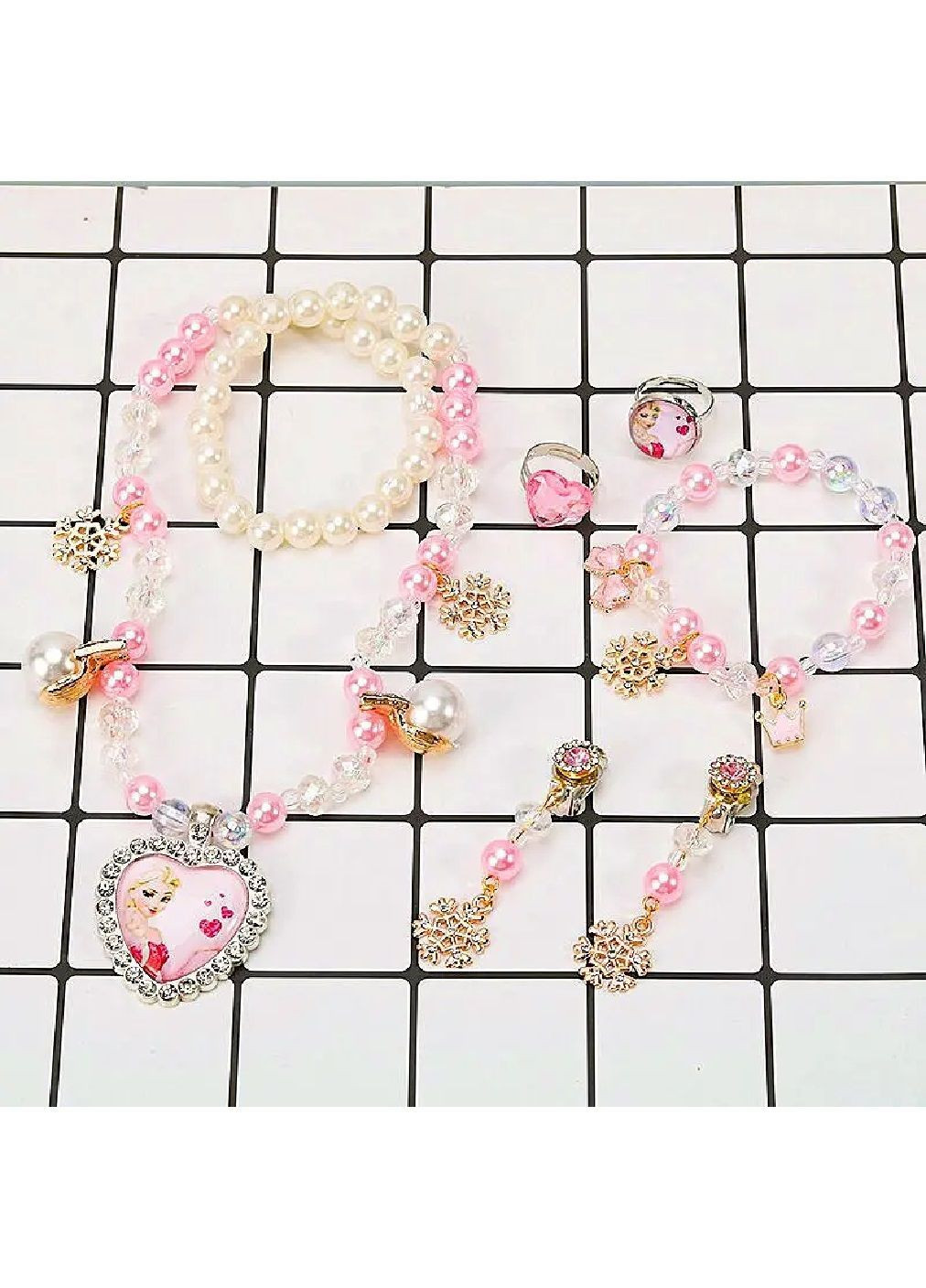 Подарунковий набір скринька з прикрасами 6 елементів для дітей дівчаток з персонажем 12х13х5.5 см (481743-Prob) Анна і Ельза Unbranded (365766602)