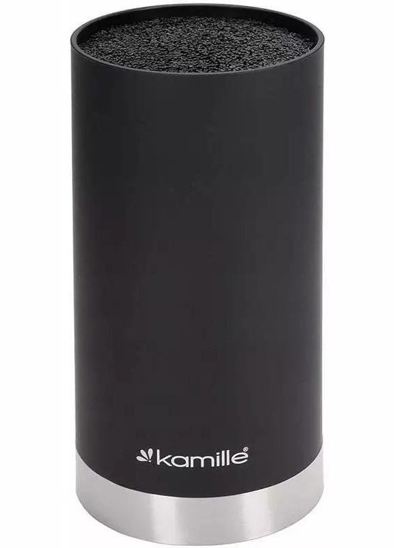 Підставка Black&Silver, колода для ножів Ø11х22см з поліпропіленовим наповнювачем Kamille (339776097)