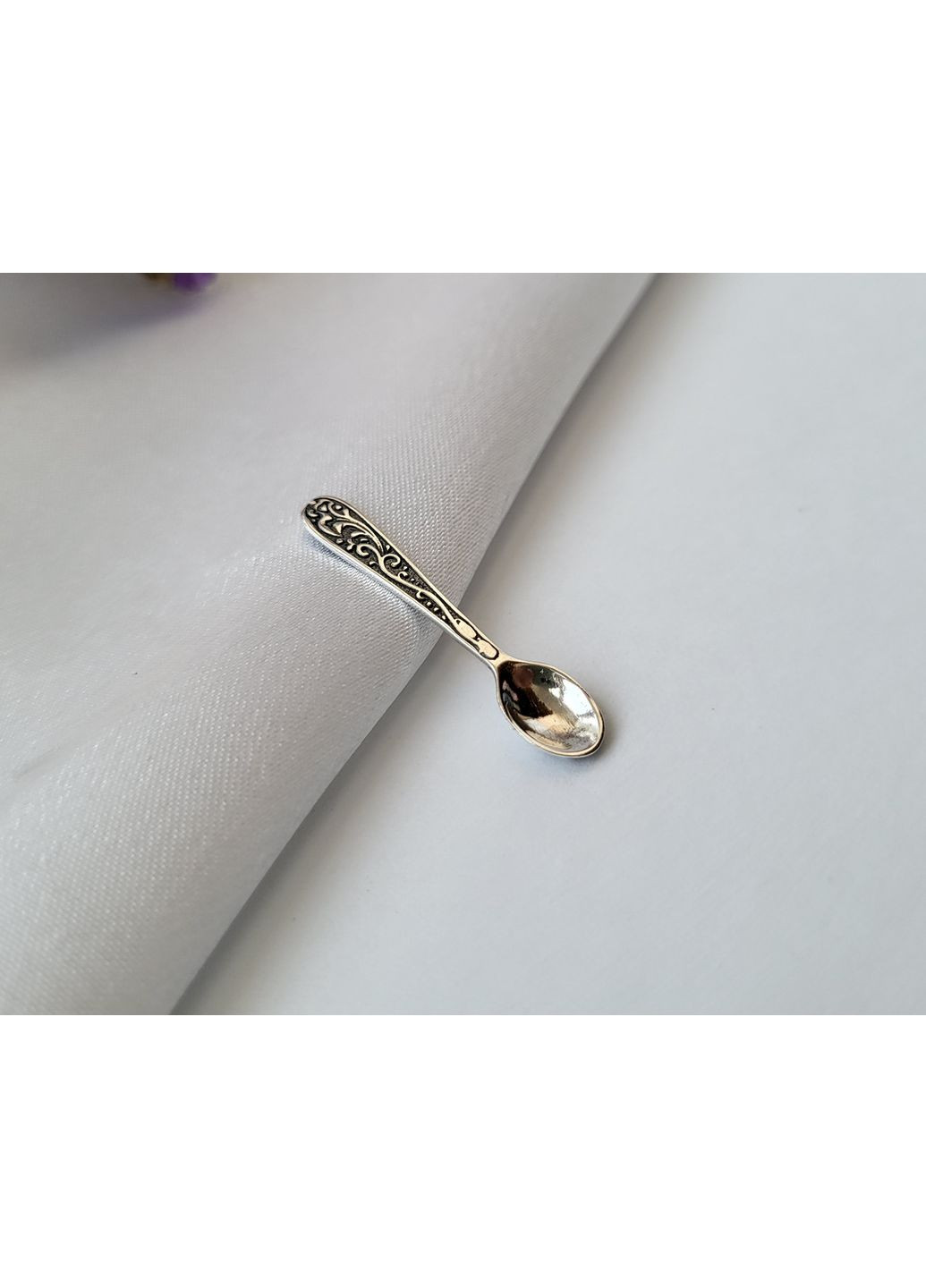 Серебряный сувенир Ложка Загребушка черненое серебро 925 пробы 9060ч 1.10г Nobrand (369974947)