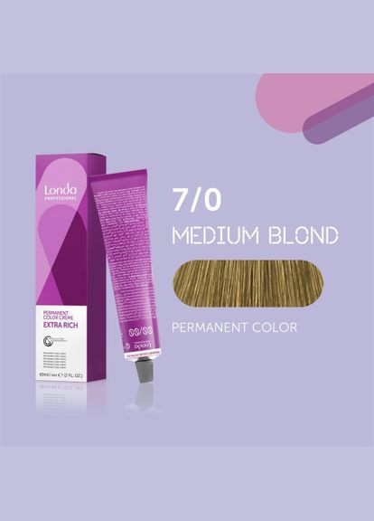 Устойчивая кремкраска для волос Professional Permanent Color 7/0 средний блондин, 60 мл Londa Professional (292736683)