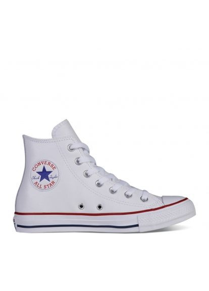 Белые кеды высокие Converse All Star 132169C с логотипом