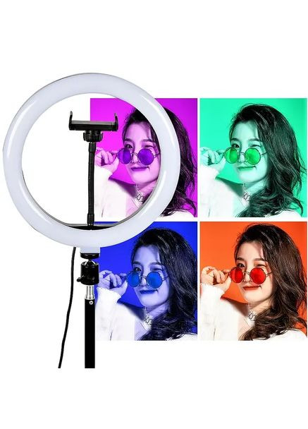 Кольцевая LED лампа RGB MJ38 38см 220V 1 крепл.тел USB+пульт Mosquitall (363831550)