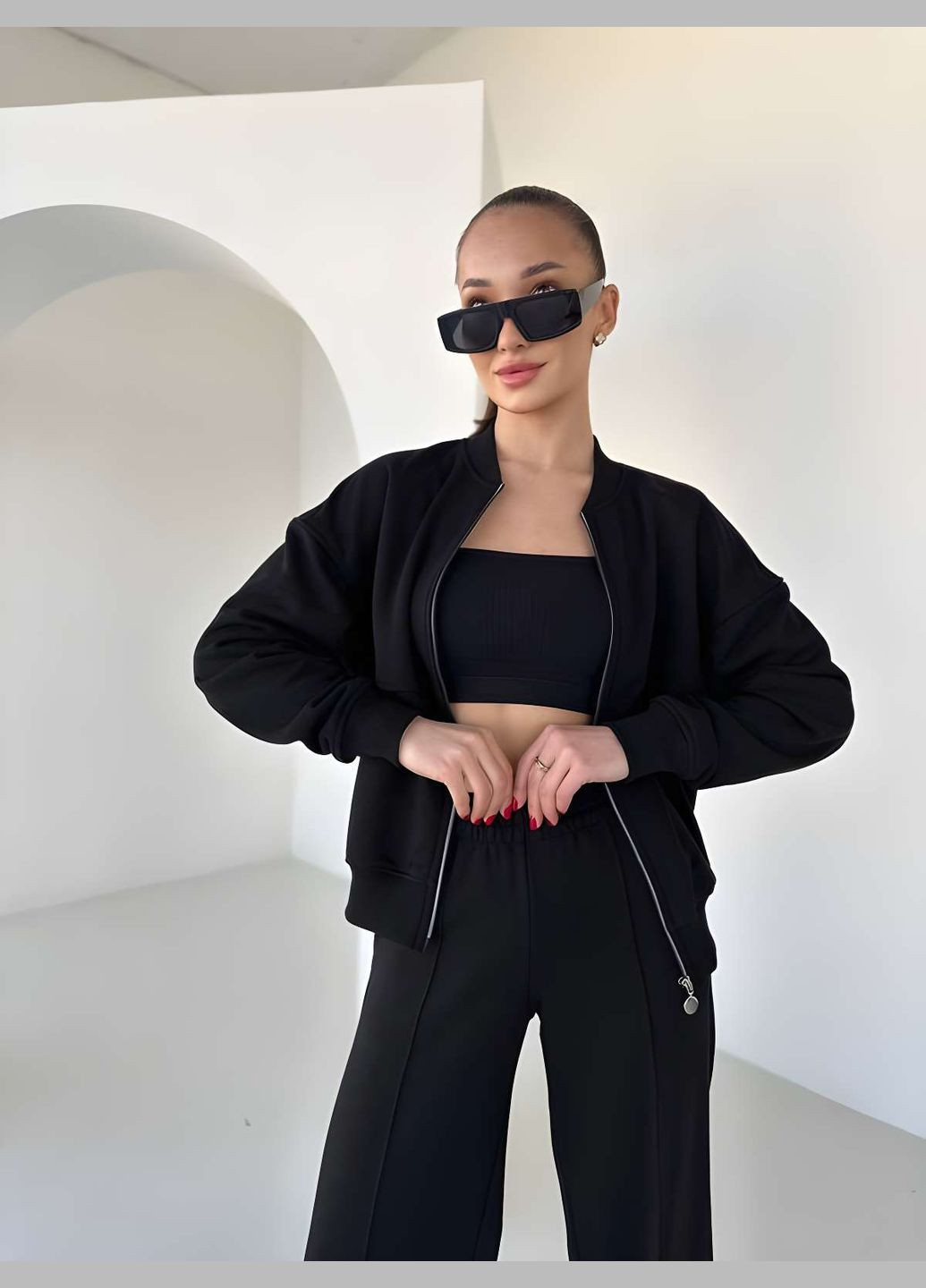 Женский спортивный костюм двойка брюки + бомбер, спортивный костюм... No Brand (331283834)