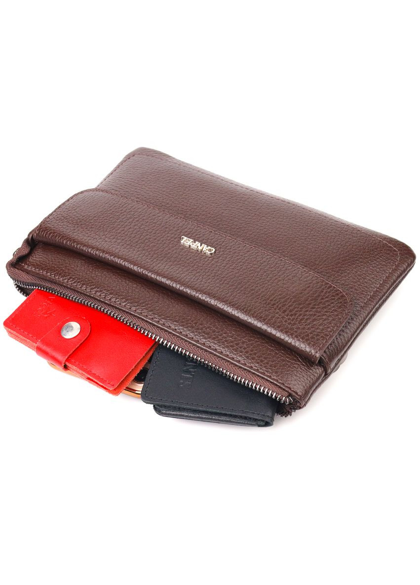 Стильный клатч для мужчин из натуральной кожи 21548 Коричневый Canpellini (331911128)