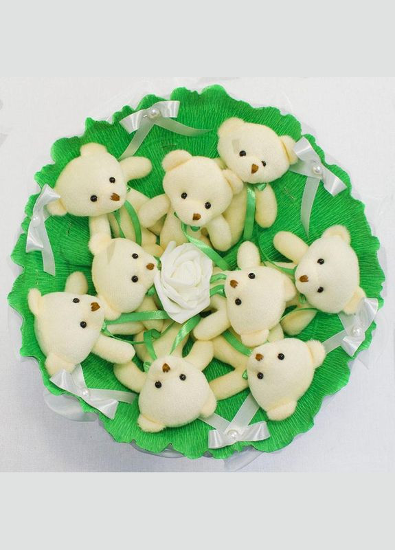 Букет из игрушек Мишки изумрудный 5352IT с 9ю игрушками. Igratoria (329898134)