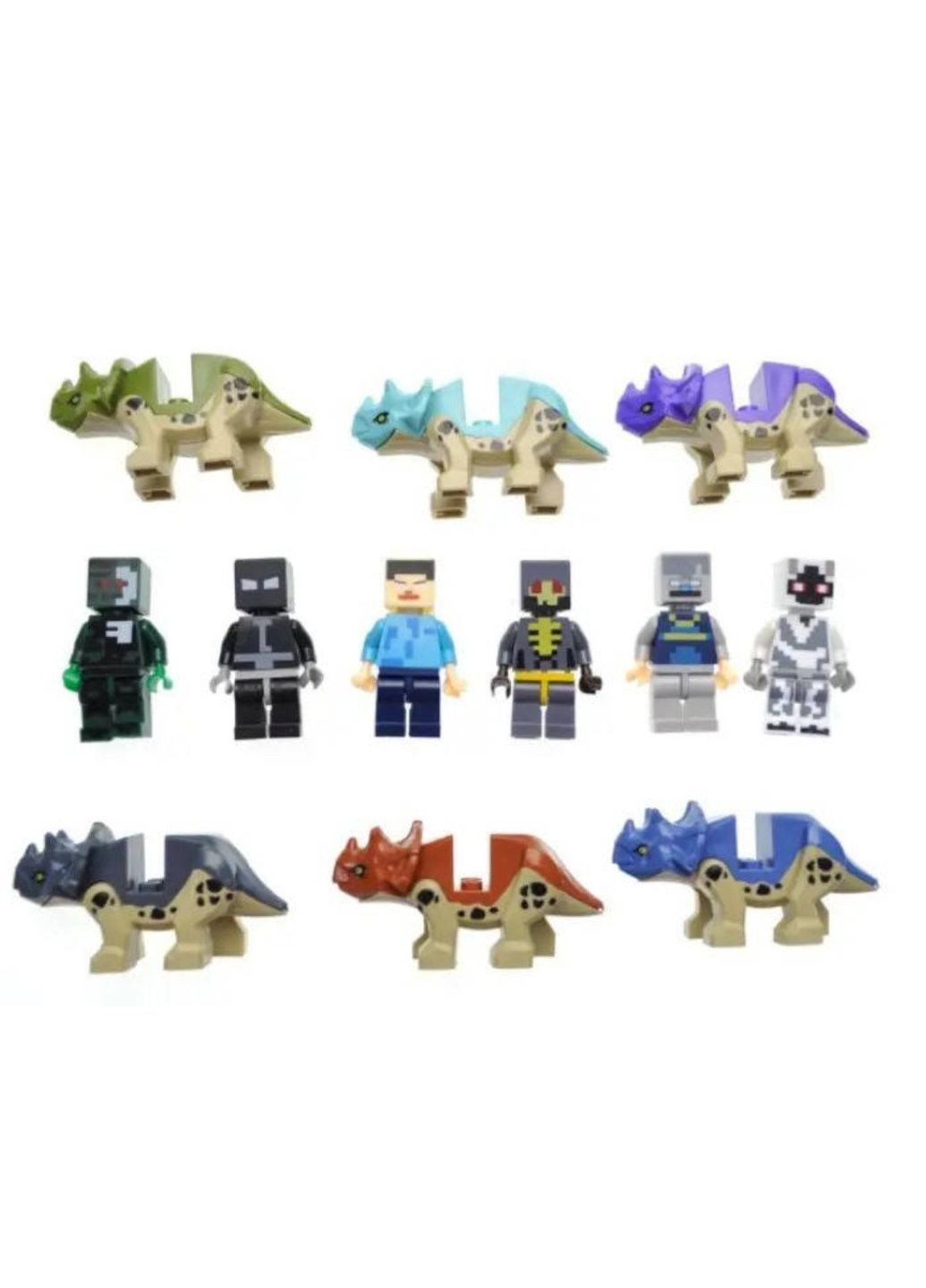 Набор фигурок Майнкрафт Minecraft Герои и Динозавры 12 штук No Brand (351856084)