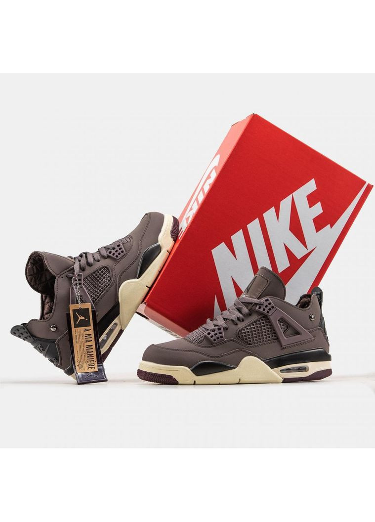 Білі Осінні кросівки чоловічі nike air jordan 4 x a ma maniere найк аір джордан No Brand