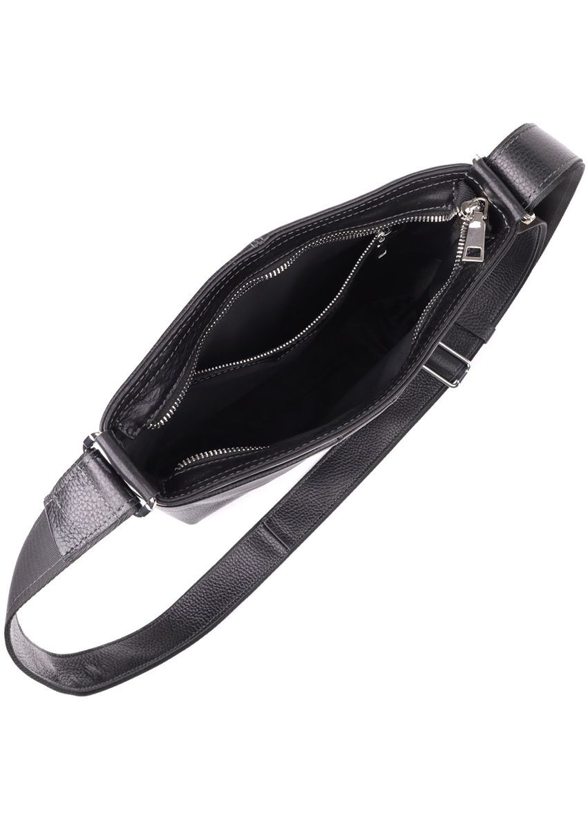 Красивая сумка через плечо для мужчин из натуральной кожи 22883 Черная Grande Pelle (329151454)