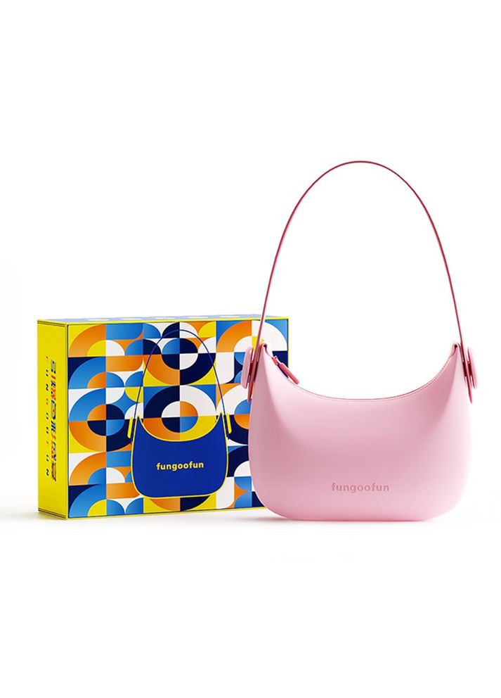 Сумочка силіконова клатч жіночий на ремінці з ручками водонепроникна сумка на блискавці, рожева No Brand (354829502)