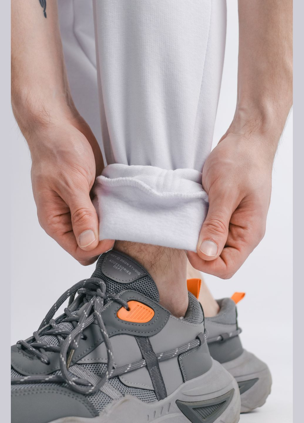 Штани чоловічі з тринитки на флісі "Cose" білі Intruder (359378624)