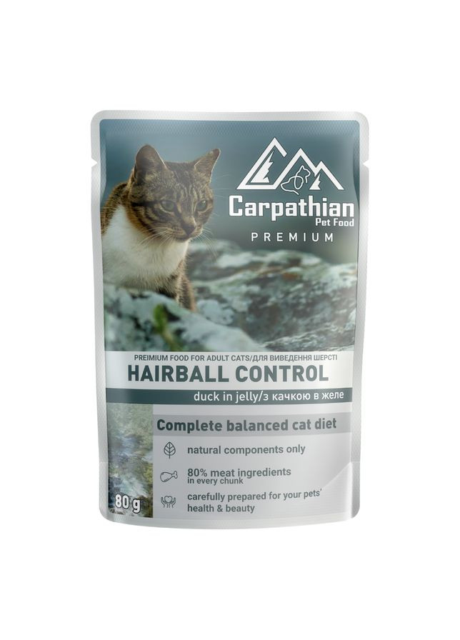 Вологий корм для котів Качка 0,08 кг Carpathian Pet Food (304428666)