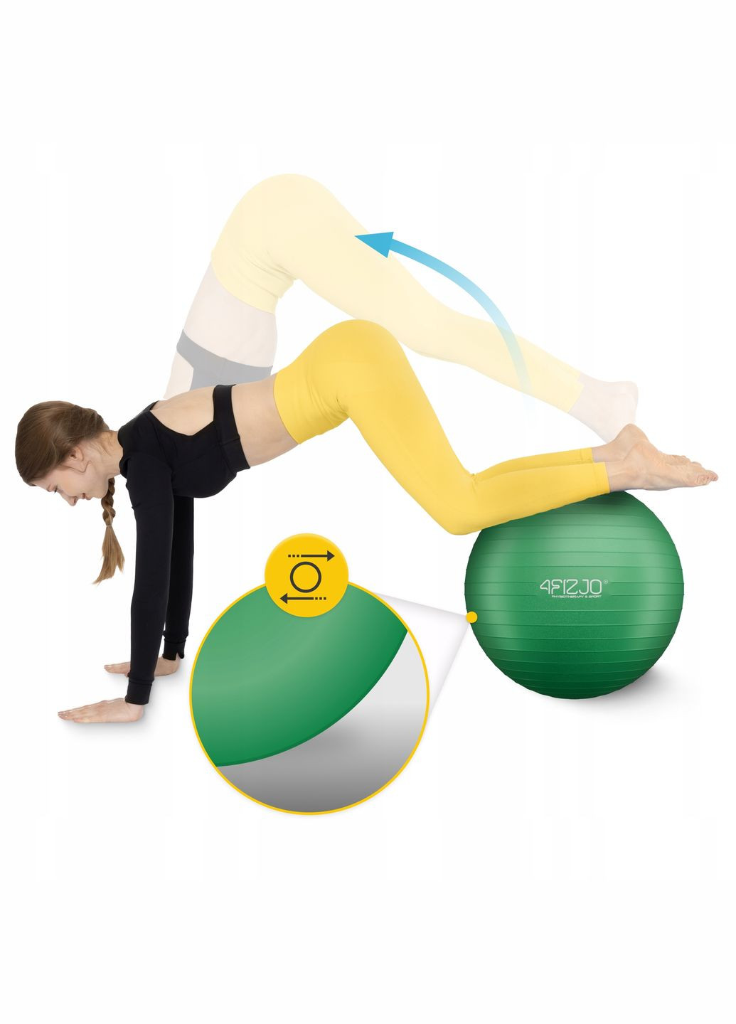 М'яч для фітнесу (фітбол) 85 см Anti-Burst P-5907739316394 Green 4FIZJO (347317468)