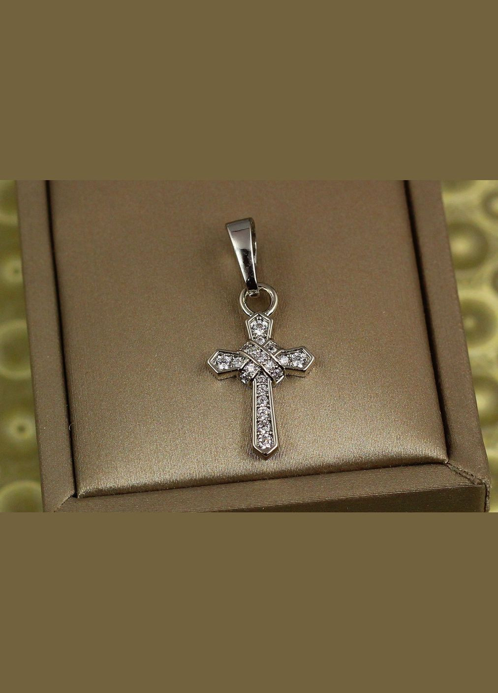 Крестик плетеный 2 см серебристый Xuping Jewelry (316433551)