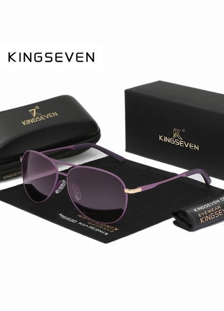 Мужские поляризационные солнцезащитные очки N7013 Gradient Purple KINGSEVEN (308794621)