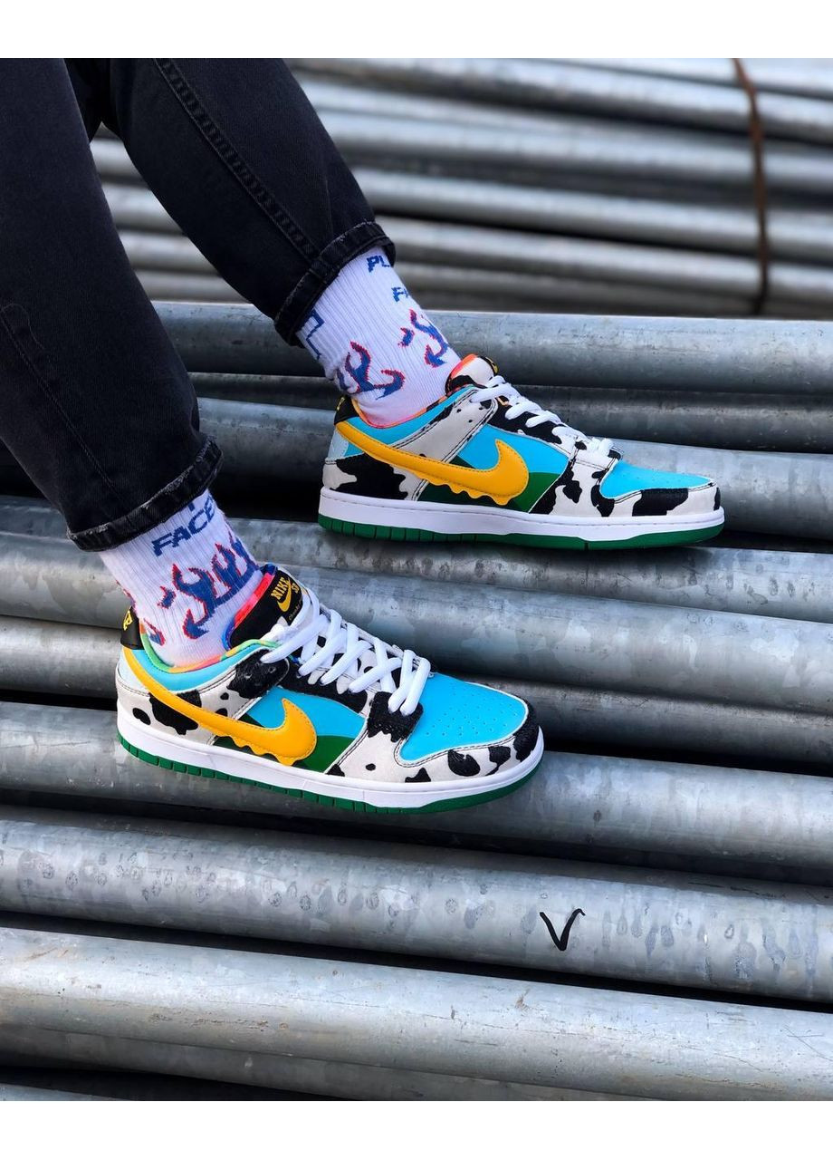 Цветные демисезонные кроссовки мужские nike sb dunk ben & jerrys найк сб данк No Brand