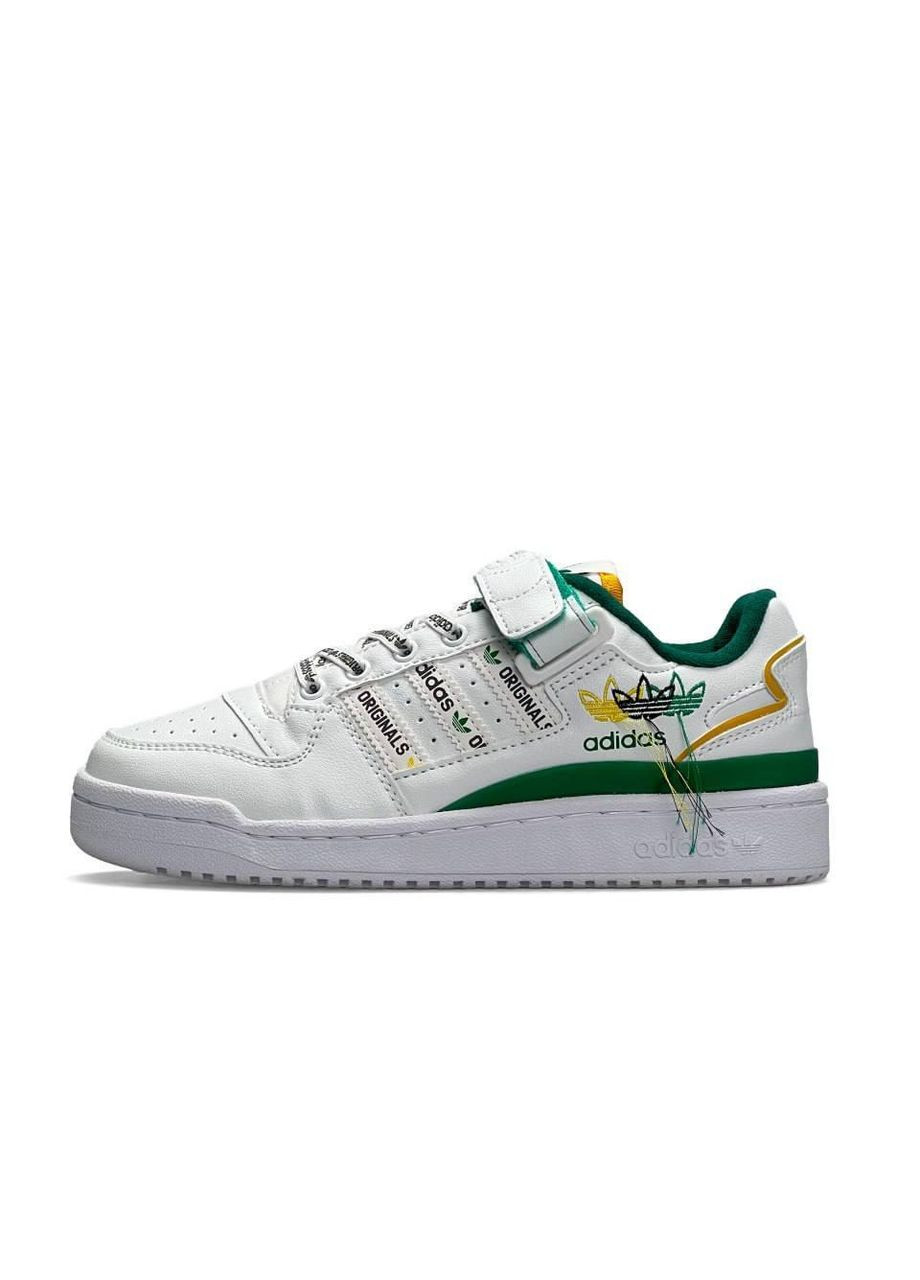 Серые демисезонные кроссовки мужские adidas forum 84 low white green адидас форум 84 No Brand