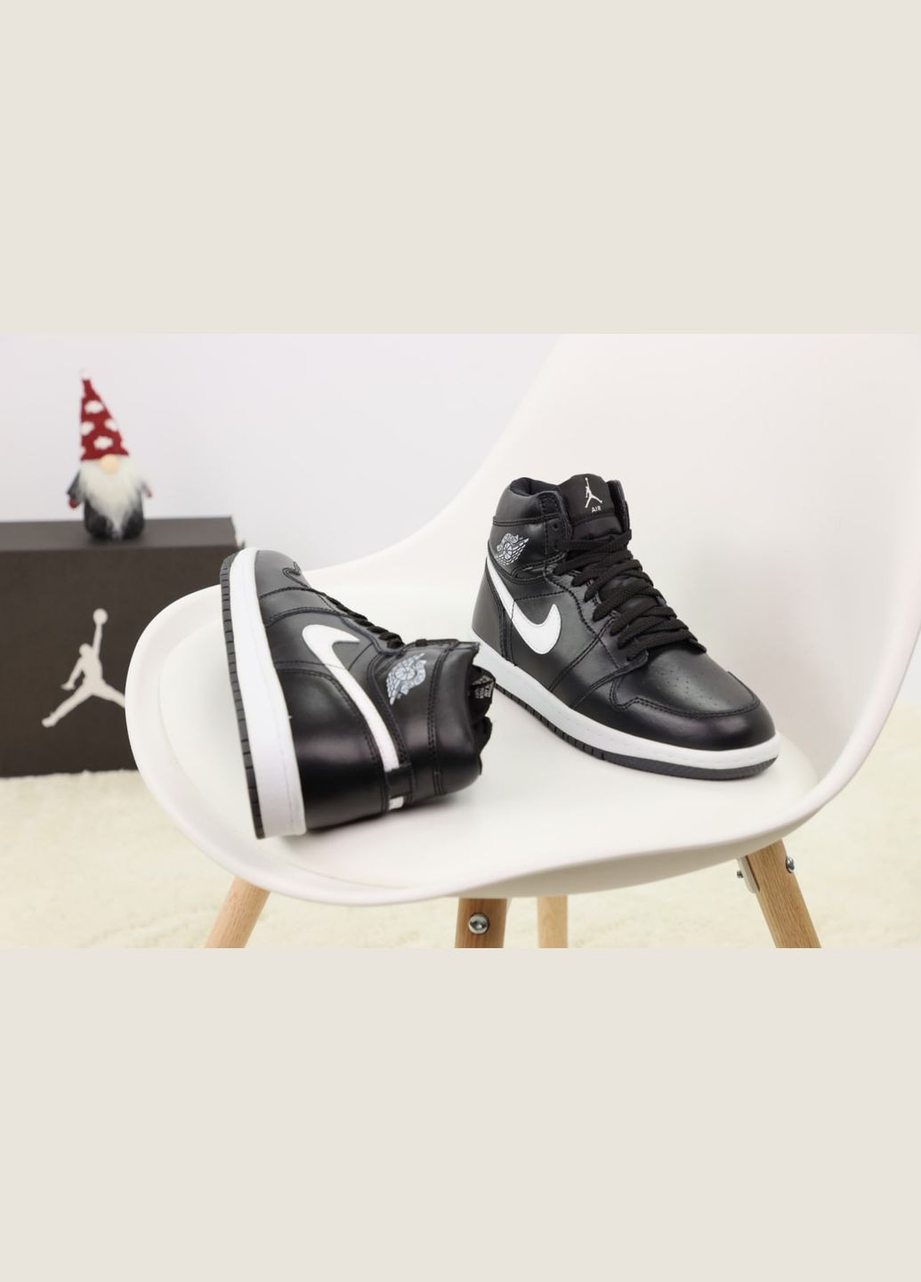 Чорно-білі Зимовий кросівки зимові чоловічі і жіночі nike air jordan 1 winter black white fur | найк аір джордан 1 чорно-білі з хутром No Brand